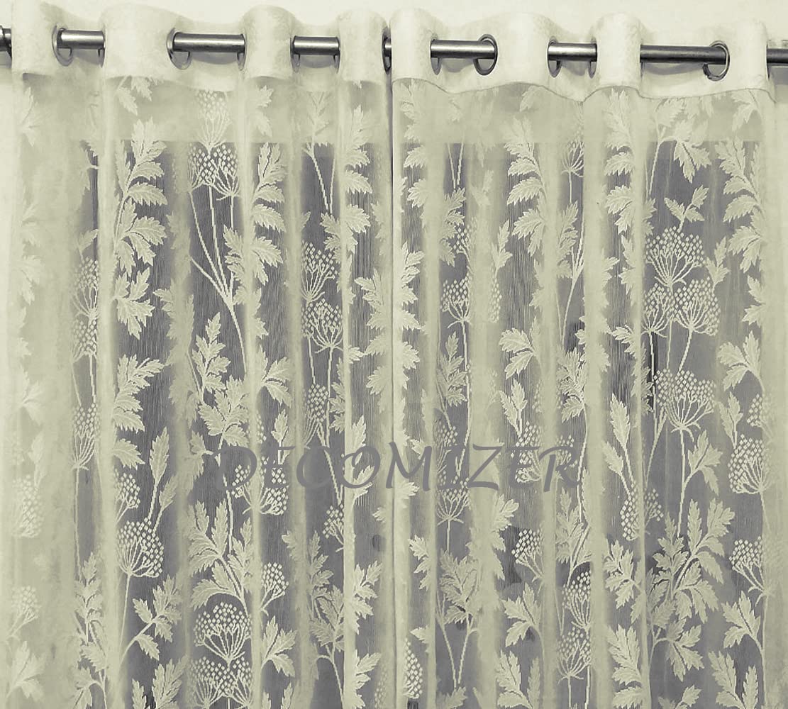 Elegant Cream Floral Grommet Curtains: Perfect for Living Rooms and Balconies