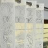 Elegant Cream Polyester Sheer Door Curtains with Damask Design - Set of 2