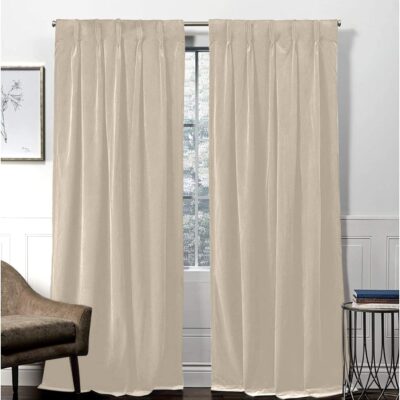 Elegant Cream Velvet Curtains with Thermal Insulation for Ultimate Room Darkening