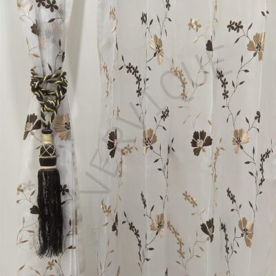 Elegant Floral Grommet Curtains Set for Living Room and Bedroom Decor