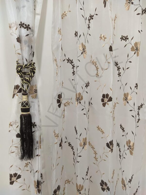 Elegant Floral Grommet Curtains Set for Living Room and Bedroom Decor