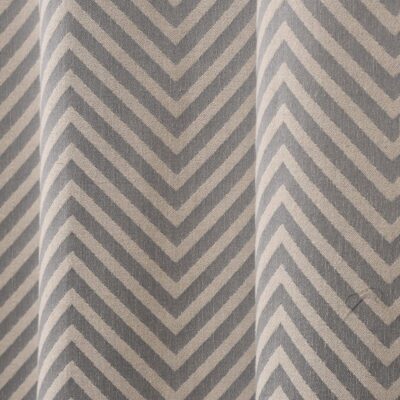 Elegant Grey Chevron Blackout Curtains – 5 Feet, 2PC for Stylish Windows