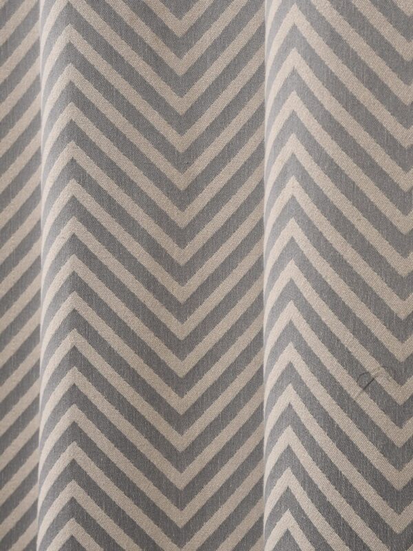 Elegant Grey Chevron Blackout Curtains - 5 Feet, 2PC for Stylish Windows