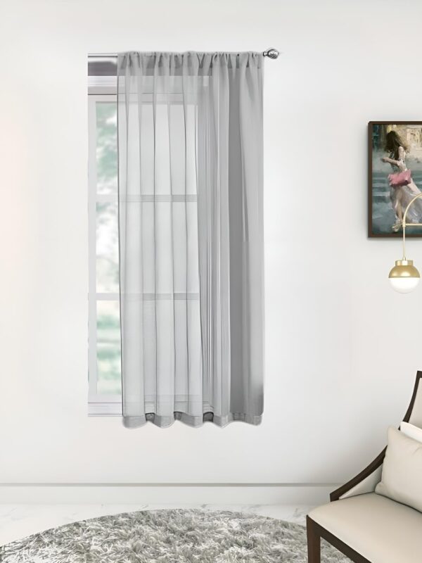 Elegant Grey Faux Linen Sheer Curtains for Stylish Window Drapery