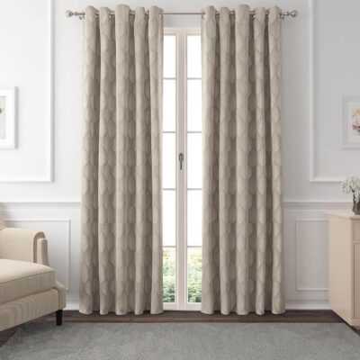 Elegant Grey Grommet Door Curtains – Set of 2, 52 x 84 Inch Panels