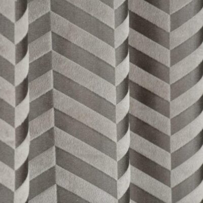 Elegant Grey Velvet Door Curtains with Zig Zag Design for Living Room