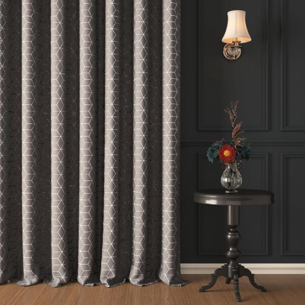 Elegant Hexagon Print Blackout Curtains for Complete Room Darkening 7 Feet Long