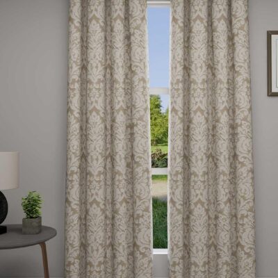 Elegant Jacquard Woven Damask Grommet Curtains – Set of 2, 52×84 Inch