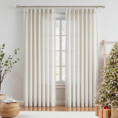 Elegant Light Filtering Pinch Pleated Curtains for Living Room and Bedroom