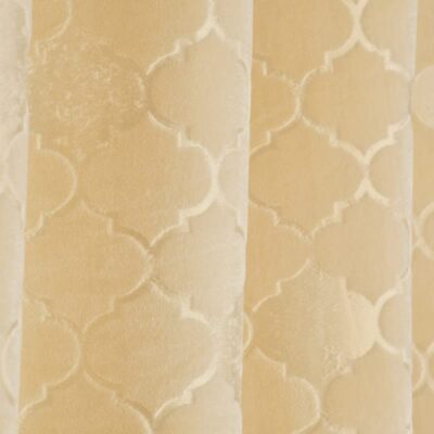 Elegant NERHA Velvet Long Door Curtains in Cream – 9 Feet Set of 2