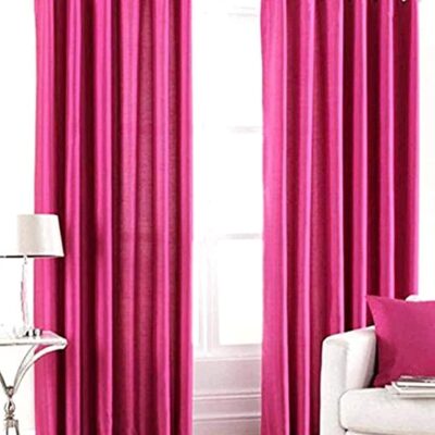 Elegant Pink Solid Curtains for Doors – 7 Feet, Set of 2 by Galaxy Home Decor