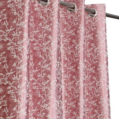 Elegant Purple Eyelet Curtains – 2 Pack of Floral and Plain Designs