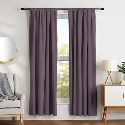 Elegant Purple Room Darkening Curtains: Insulated Blackout & Noise Reducing Options