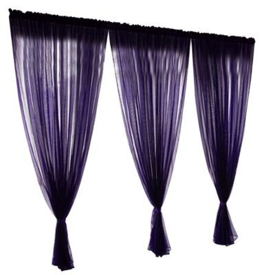 Elegant Purple Sheer Voile Curtains for Bedroom and Living Room Decor