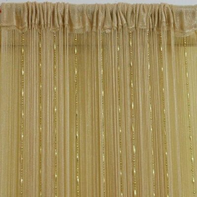 Elegant RAMCHA Golden String Curtain with Plastic Chains for Stylish Living Spaces