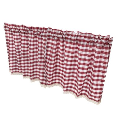 Elegant Red Lace Window Curtain Valance for Stylish Home Decor