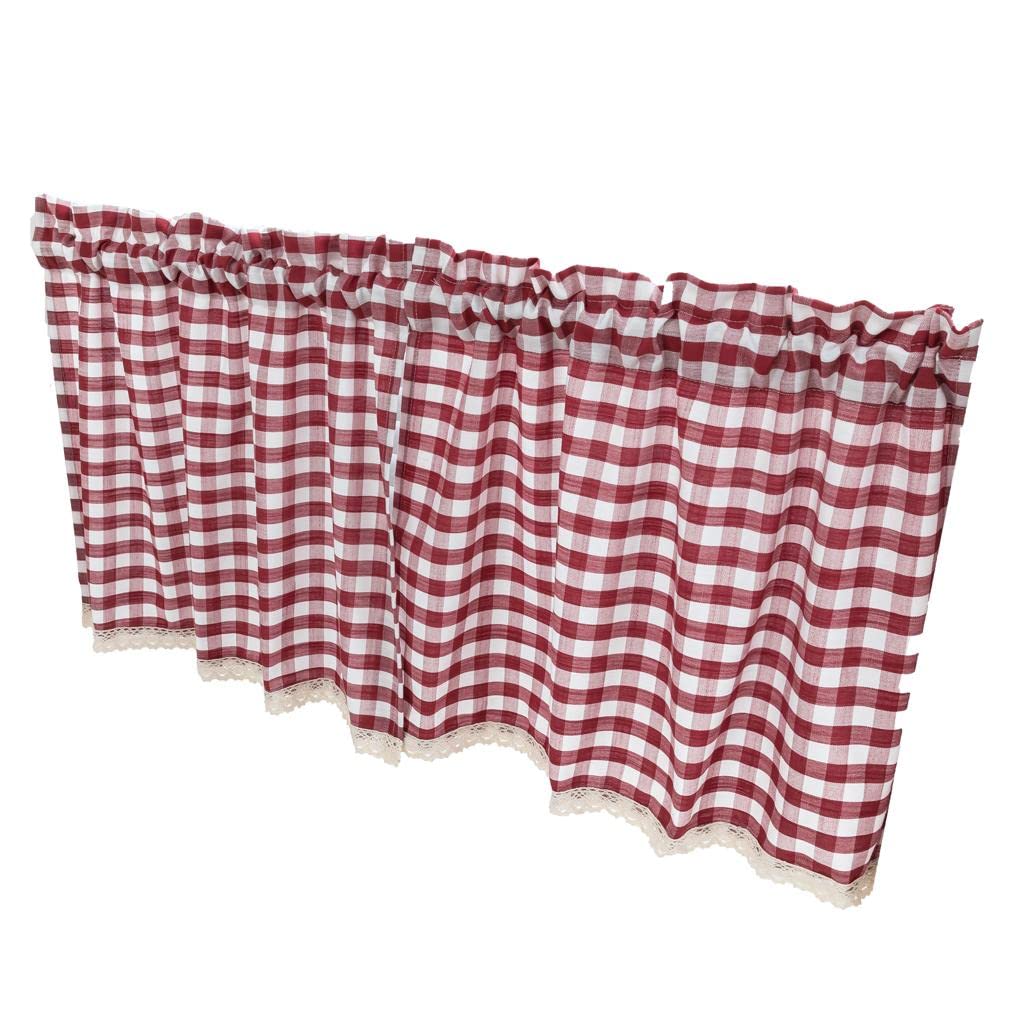 Elegant Red Lace Curtain Valance: Elevate Your Home Decor Effortlessly