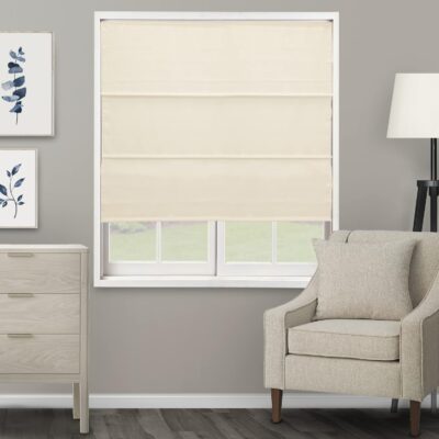 Elegant Ridgewood Cream Roman Shades for Stylish Window Treatments at Home