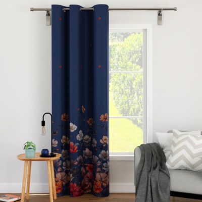 Elegant Semi-Blackout Door Curtains with Floral Prints for Stylish Homes