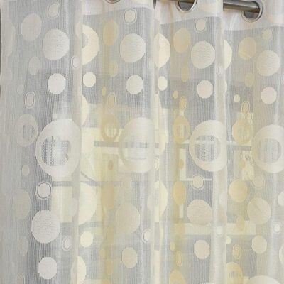 Elegant Semi Sheer Circle Curtains for Long Doors – Set of 2 in Cream