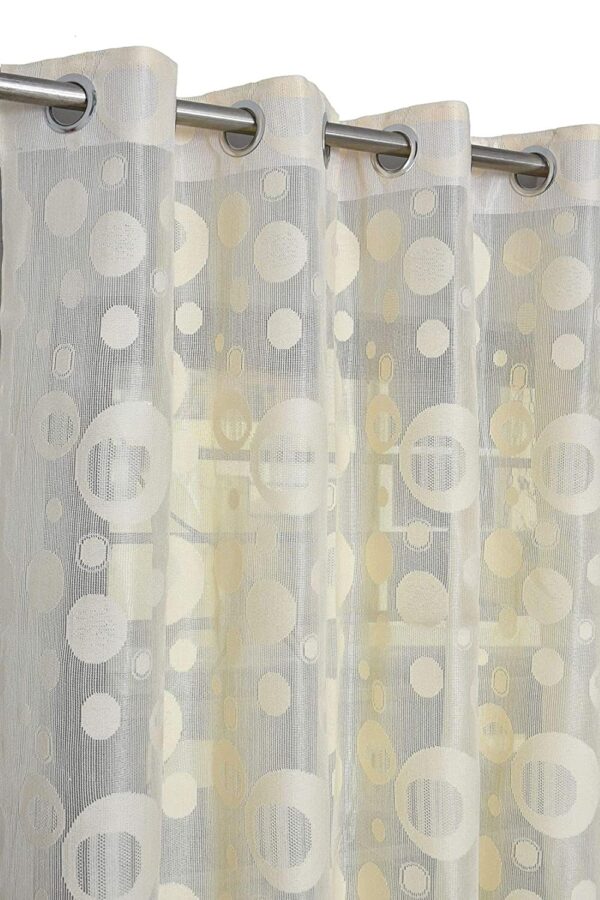 Elegant Semi Sheer Circle Curtains for Long Doors - Set of 2 in Cream