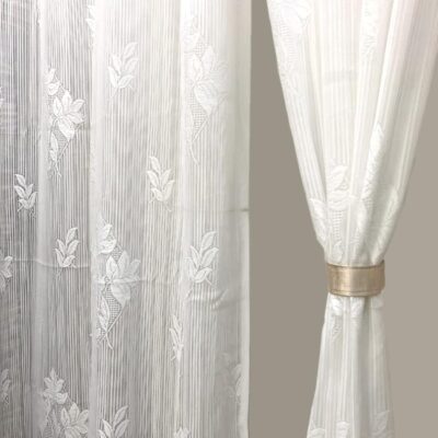 Elegant Semi Sheer Grommet Curtains for Doors – 9 Feet Long, White Set