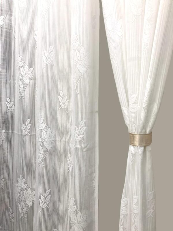 Elegant Semi Sheer Grommet Curtains for Doors - 9 Feet Long, White Set