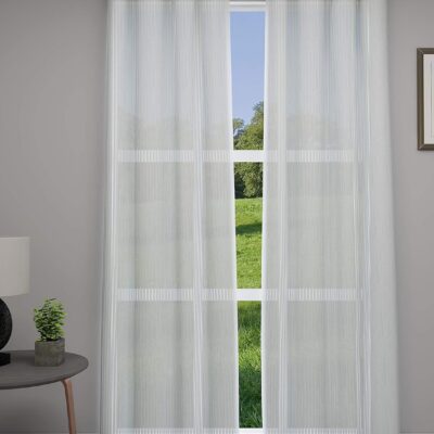 Elegant Semi-Sheer Jacquard Stripe Grommet Curtains for Luxurious Home Decor