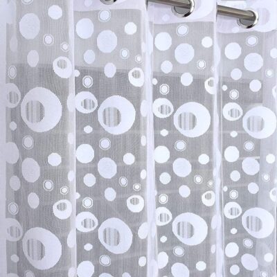 Elegant Semi Sheer White Circle Curtains for 8 Feet Long Doors – Set of 2