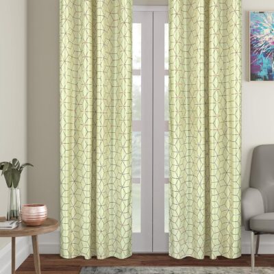 Elegant Solimo Green Polyester Knitting Foil Long Door Curtains – Pack of 2