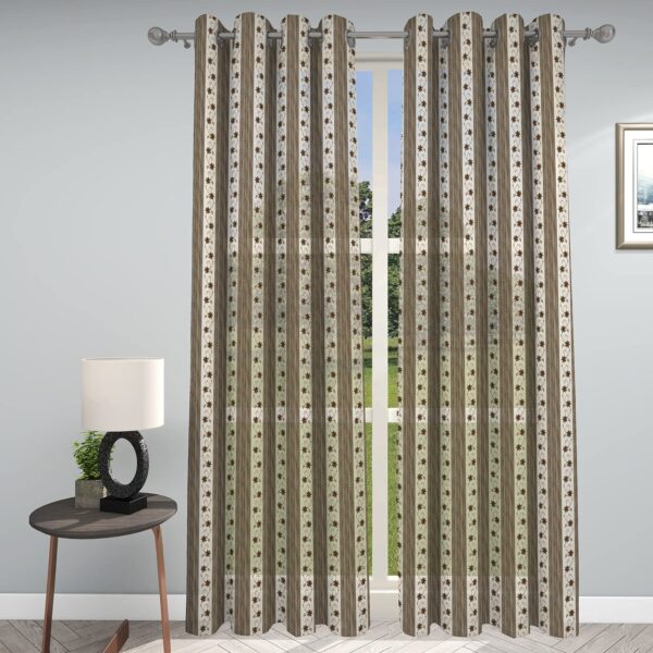 Elegant Stripes & Floral Sheer Curtains for Living Room and Bedroom Decor