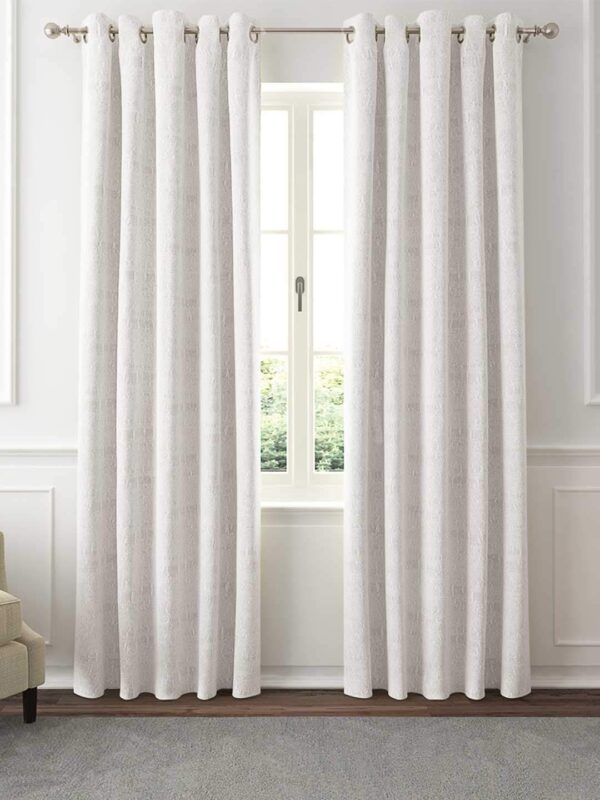 Elegant Textured Jacquard Grommet Curtains - 52x84 Inch Set of 2