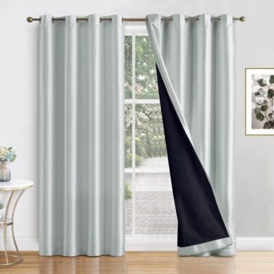 Elegant Thermal Insulated Blackout Curtains Set for Room Darkening Decor