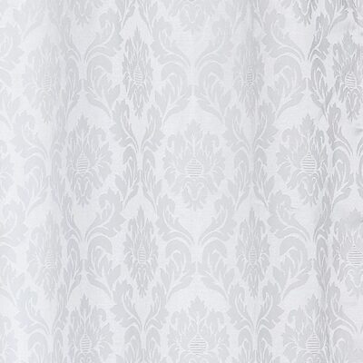 Elegant White Jacquard Damas Eyelet Curtain for Stylish Living Rooms and Bedrooms