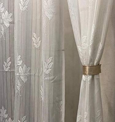 Elegant White Leaf Embroidered Sheer Curtains for Living Room Decoration