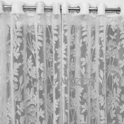 Elegant White Net Curtains for Living Room & Balcony – Set of 2