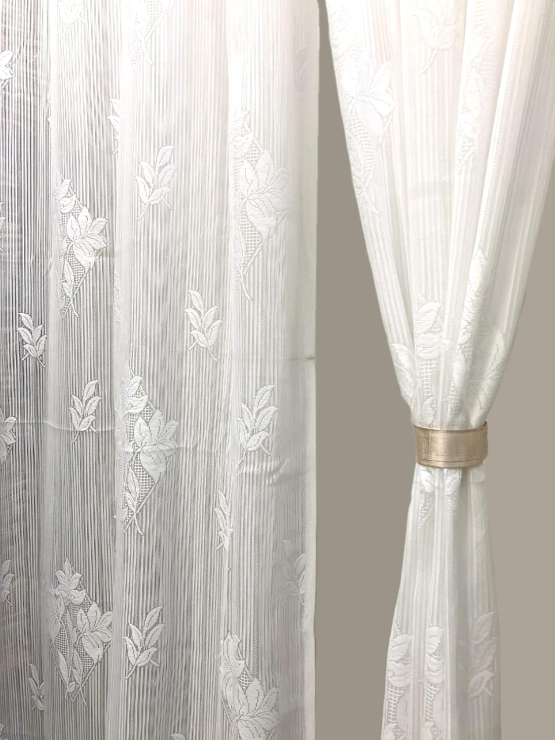 Elevate Your Space with Elegant White Semi Sheer Grommet Curtains