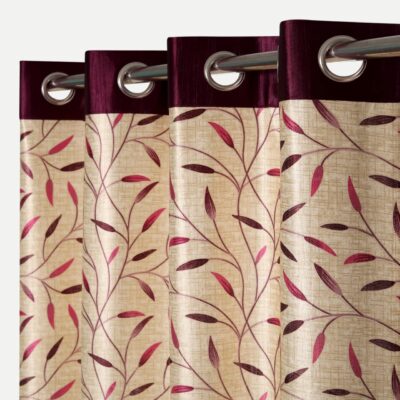 Elegant Wine Long Door Curtains for Room Darkening and Insulation