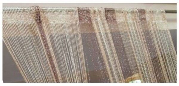 Elevate Your Space with RAMCHA Coffee String Curtain and Silver Lining