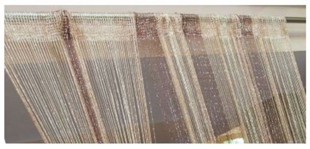 Transform Your Home with RAMCHA Coffee String Curtain and Silver Lining