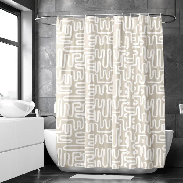 Encasa XO Waterproof Shower Curtain: Mould Proof, Quick-Drying, Boho Design