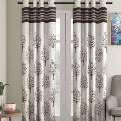 F2L Jute Curtains: Stylish 7 Feet Long Eyelet Curtains for Modern Homes