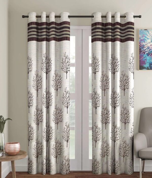 F2L Jute Curtains: Stylish 7 Feet Long Eyelet Curtains for Modern Homes