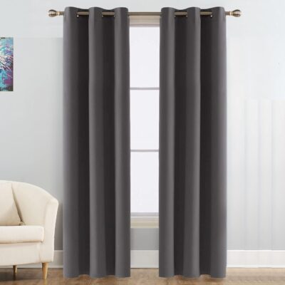 Faux Silk Blackout Door Curtains for Ultimate Room Darkening and Insulation