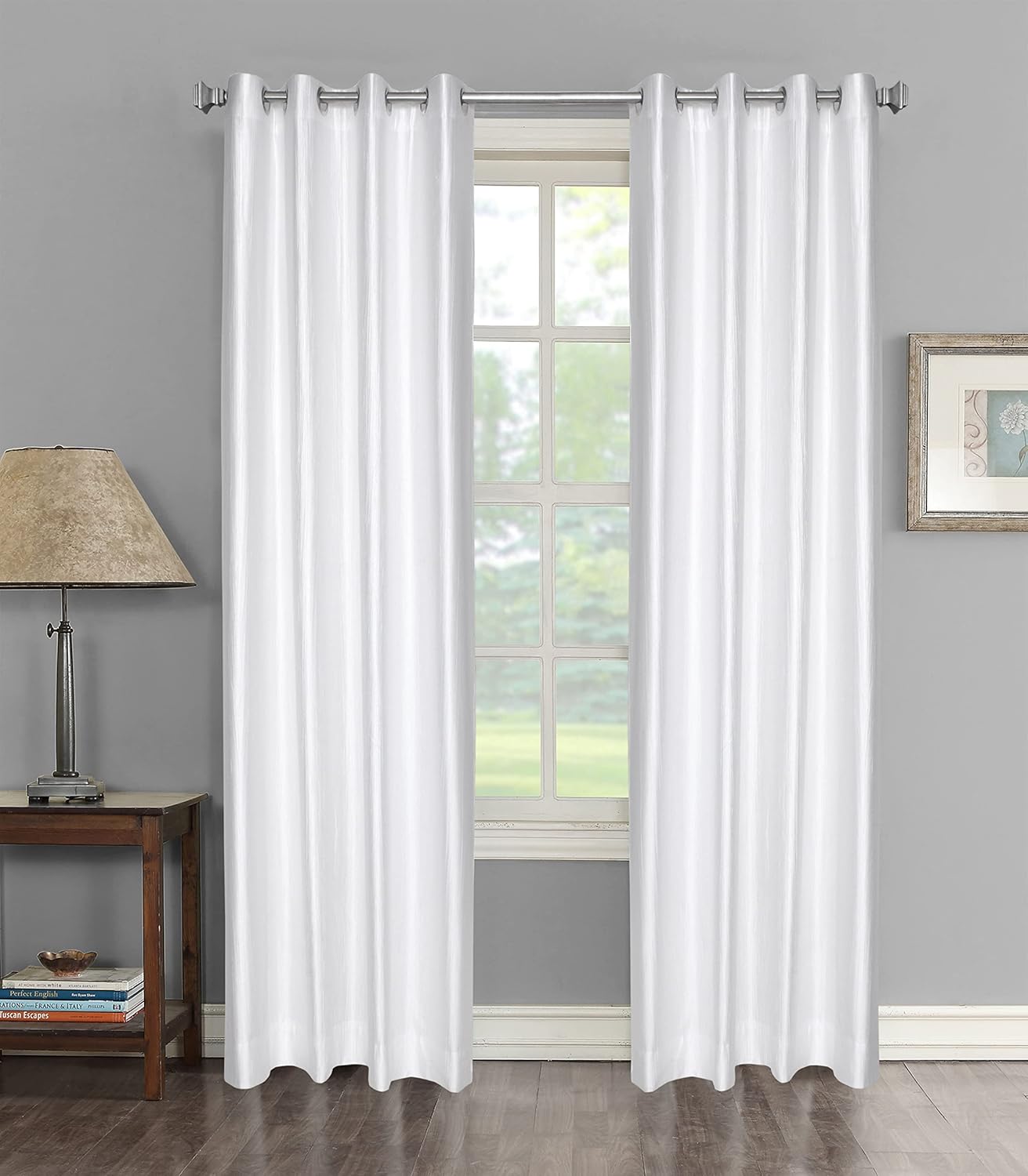 Stylish Faux Texture White Room Darkening Curtains for Elegant Door Decor