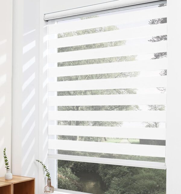 Flamax Dual Layer Cordless Zebra Roller Shades for Modern Window Elegance