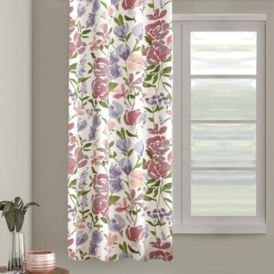 Floral Cotton Window Curtains for Living Room and Bedroom – Huvu Lilac