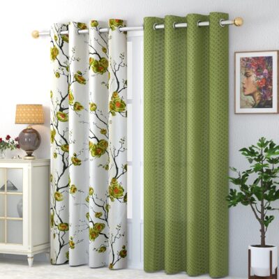 Floral Print Polyester Curtains for Elegant Home Decor in Living Rooms