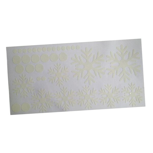 Glow-in-the-Dark Snowman Christmas Wallpaper Sticker with Green Snowflakes