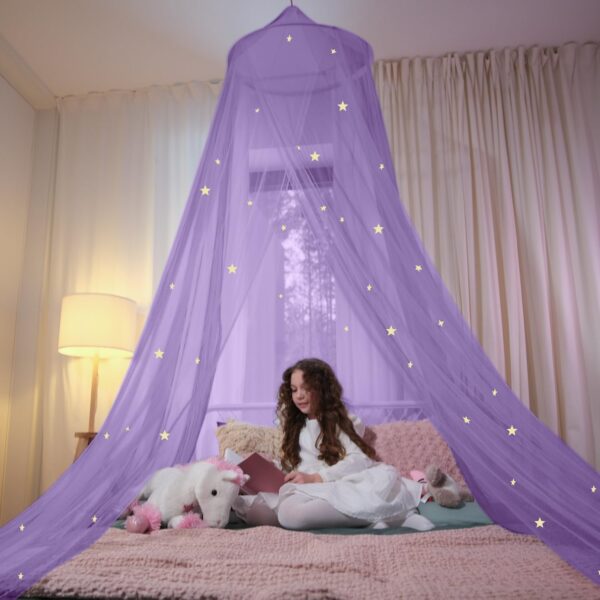 Glow in the Dark Stars Bed Canopy for Kids' Cribs and Toddler Beds